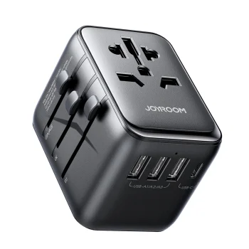 Joyroom JR-TCW01 Travel Wall Charger 17W ( EU / US / UK / JP / AU / CN ), Black | Адаптер Розетка