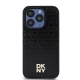 DKNY чехол для iPhone 15 Pro Leather Monogram Pattern Metal Logo MagSafe, черный
