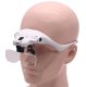 Headband Magnifying Glasses with LED Light DA351, White