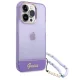 Чехол Guess Translucent Pearl Strap для iPhone 14 Pro, фиолетовый