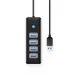 USB-хаб Orico PW4U-U3 USB-A на 4x USB 3.0, черный