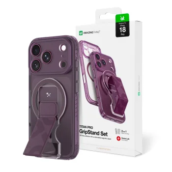 Чехол AmazingThing Titan Pro Lens Stand Set для iPhone 18 Pro с подставкой, MagSafe,...