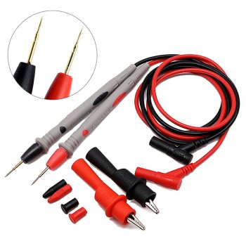 Multimeter Test Lead Set with Adapters, Black/Red