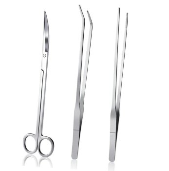 3-in-1 Aquascaping Tool Kit with Scissors and Tweezers