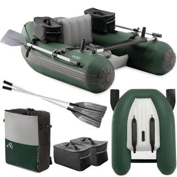 Надувная рыболовная лодка Big Catch Pro 165x119x38 см с веслами, Intex 68381