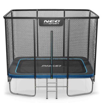 Taisnstūra dārza batuts 10x7ft 305x213cm ar tīklu un kāpnēm Neo-Sport