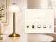 Wireless LED Table Lamp with USB-C and 3 Light Modes, Gold/White