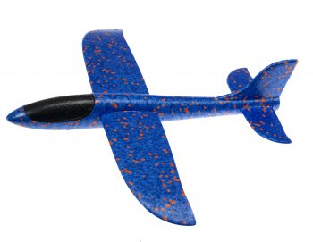 Rotaļlieta bērniem ar roku metama putuplasta lidmašīna planieris 34x33 cm, Zils | Hand Throwing Foam Airplane Glider