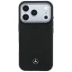 Чехол Mercedes Leather Semi Wrap MagSafe для iPhone 17 Pro Max, черный