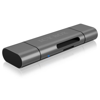 ICY BOX IB-CR200-C USB-C SD/microSD atmiņas karšu lasītājs Pelēks