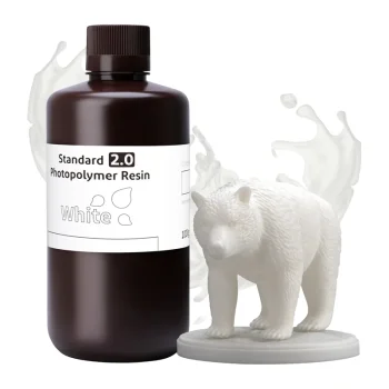 ELEGOO Standard 2.0 Photopolymer Resin for LCD 3D Printers, White, 1 kg