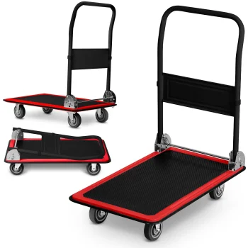 Humberg HM-505 Platform Transport Trolley, 150 kg, Black/Red