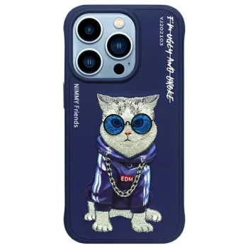 Nimmy Glasses Cool Cat vāciņš iPhone 15 Pro Max - Zils | Phone Case Cover Blue
