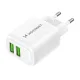 Сетевое зарядное устройство Wozinsky CUWCW 2.4A 2 x USB-A, белое