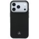 Mercedes Leather Semi Wrap Grill Pattern MagSafe Case for iPhone 17 Pro, Black