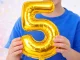 Foil Balloon Number 5 for Birthday Party 66cm, Gold