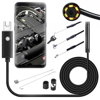 Smartphone Waterproof Borescope Endoscope Inspection Camera - 10m, USB, MicroUSB | Эндоскоп Зонд...