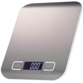 Digital Kitchen Scale 5kg/1g Stainless Steel with Backlit LCD Display
