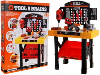 Bērnu rotaļu darba galds instrumentu piederumu komplekts | Tool & Brains Workbench Set