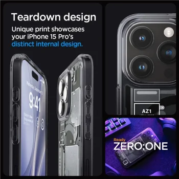 Чехол Spigen для iPhone 15 Pro Ultra Hybrid Mag Zero One, темно-серый