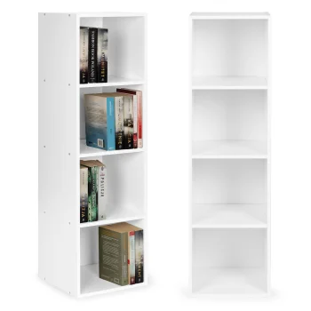 Современный белый стеллаж Modernhome KJZ2173 на 4 полки