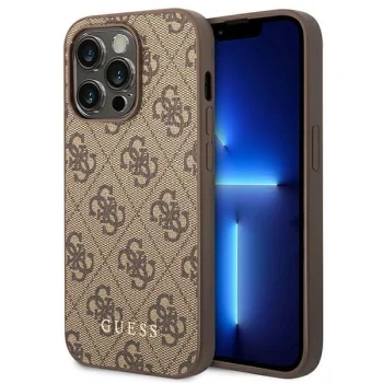Apple iPhone 14 Pro Max 6.7'' Guess 4G Metal Gold Logo Series Case Cover, Brown | Чехол Кейс Бампер...