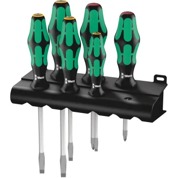 Wera 334 SK/6 Kraftform Plus Lasertip Screwdriver Set with Rack, 6 pcs