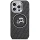Karl Lagerfeld IML Glitter Karl & Choupette MagSafe vāciņš iPhone 16 Pro Max, Melns
