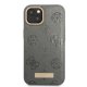 Чехол Guess Peony Logo Plate MagSafe для iPhone 13, серый