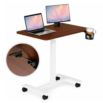 Modernhome Regulējams Portatīvā Datora Galds uz Riteņiem 71x48 cm Brūns