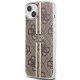 Guess iPhone 15 Plus vāciņš IML 4G Gold Stripe, brūns
