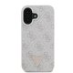 Guess Leather 4G Triangle Strass MagSafe case for iPhone 16 - pink