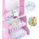 Bērnu Rotaļu Koka Tirgus Lete Veikals ar Svariem, Rozā | Kids Wooden Market Stall
