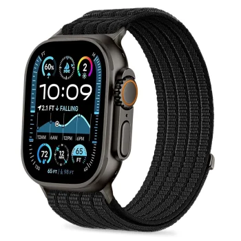 Tech-Protect Nylon Sport siksniņa Apple Watch 44 / 45 / 46 / 49 mm, melna