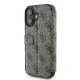 Apple iPhone 16 6.1\" Guess 4G Metal Logo Book Case Cover, Brown