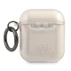 Karl Lagerfeld Glitter Choupette maciņš AirPods 1 / 2 austiņām, zelta krāsā