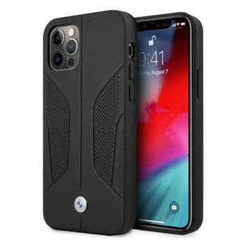 Apple iPhone 12 / 12 Pro 6,1" BMW Leather Perforate Sides Case Cover (BMHCP12MRSCSK), Black | Telefona Maciņš Vāks...