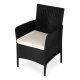 Outdoor Garden Chair with Cushion MultiGarden Rattan Effect, Black