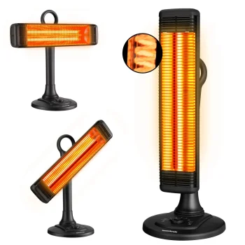 Bauerkraft 1000W Infrared Heater, Horizontal and Vertical with 50° Oscillation