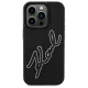 Karl Lagerfeld iPhone 15 Pro Max Case 3D Rubber Signature, Black