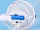 Desk Fan with Clip and LED Light, 3 Modes, Rechargeable, White/Black