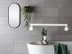 Adjustable Wall-Mounted Towel Rack with Suction Cups, White