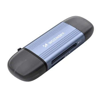 Картридер Wozinsky WCR-5G для SD и microSD, USB-A / USB-C 3.0, серый