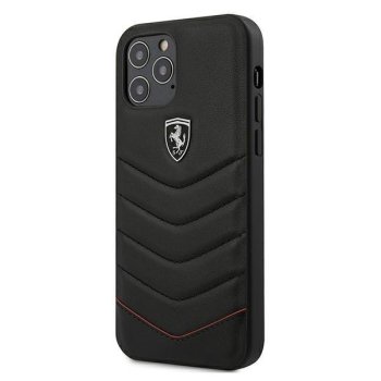 Ferrari iPhone 12 Pro Max vāciņš Off Track Quilted, melns