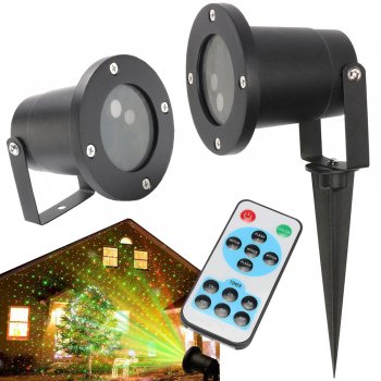 Āra LED Projektors Lāzera Lampa Disko Gaismas Prožektors ar Tālvadības Pulti, Melns | Garden Outdoor Projector...
