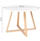 Modernhome RH1902-04 kafijas galdiņš 60 cm, balts/bambuss