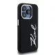 Karl Lagerfeld iPhone 15 Pro vāciņš Silicone Metal Script Logo, melns