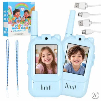 Kids Walkie Talkies with Video Call Function and Camera 2 pcs, Blue