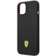 Ferrari iPhone 14 vāciņš Silicone Metal Logo, melns