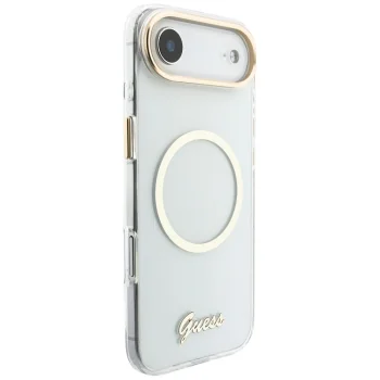 Guess IML Script Metal MagSafe vāciņš iPhone Air, caurspīdīgs